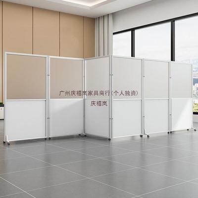 办公室可移公动克折办叠屏风透明亚力公隔断墙屏司工FNC厂车间挡