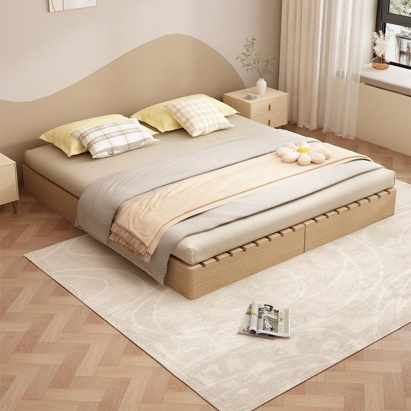 CMR日式木排骨架床榻米床架子铺床全榻实木民宿无床头床原纯实地