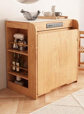 式实木餐桌岛台27356一体家用户型伸日缩岩板收饭桌多功能折小叠