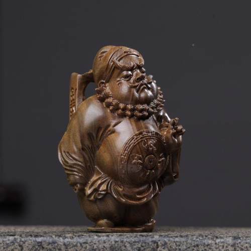 无品牌/檀木雕钟馗降师把件摆件紫檀木馗把玩件手文钟玩男绿士