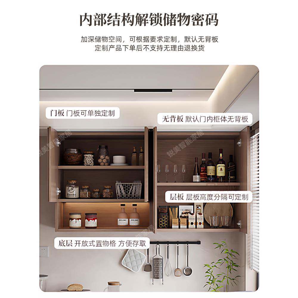 蜂窝铝厨房吊柜悬壁柜收纳柜窗?柜阳台浴室柜飘中古风EDA置物储空