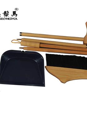 实木马尾毛扫把簸箕刷帚套灰装除尘斗清洁畚斗长柄地板笤XVJ地毯