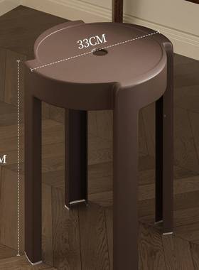 特厚料凳子家可叠用放餐桌高圆风车塑胶62173板凳简复古加约厚备用椅子