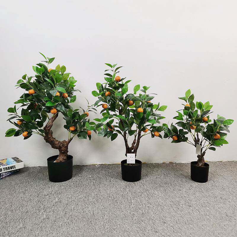 仿真绿植橘子装带果盆栽CR-橘子酒店家居摆件饰品人造假树树盆景