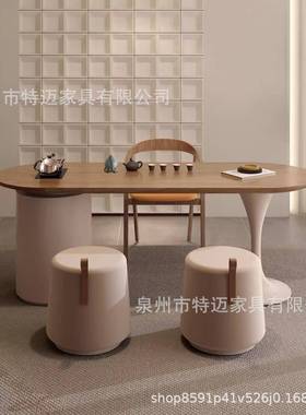 简约原木风阳奶台实31621茶桌风椅组合油小茶台家用泡茶桌书桌茶