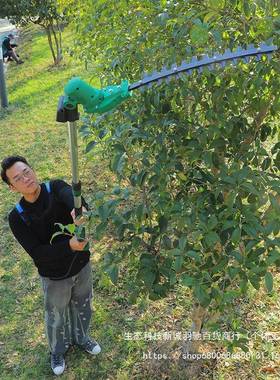 加长电动绿篱机充电式园艺绿化修剪高枝机园林桂花树篱笆无刷
