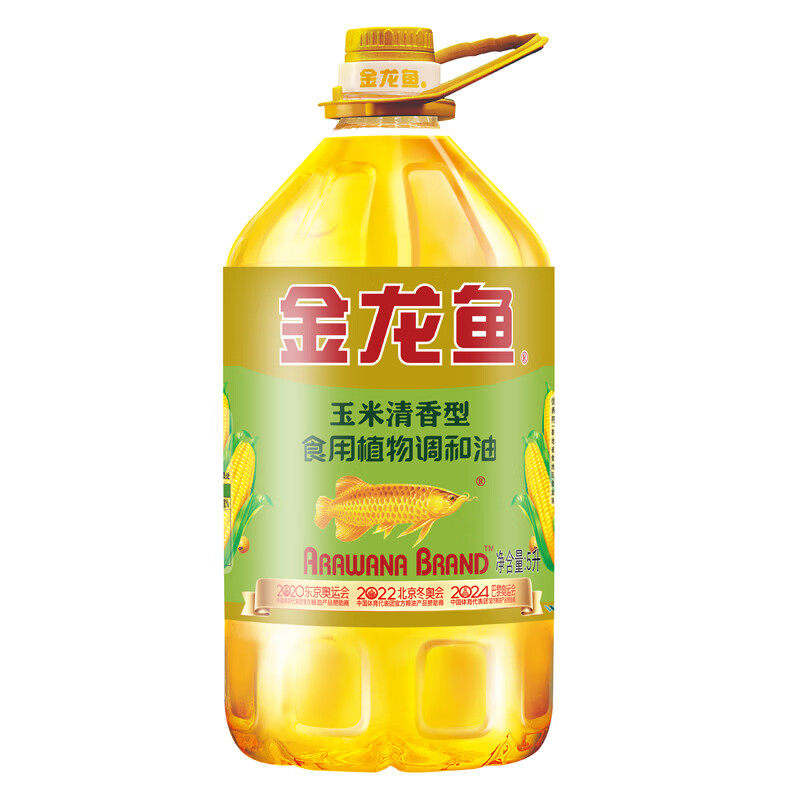 金龙鱼10%玉米大豆调和油5L升大桶装清香型食用油家用炒菜植物油