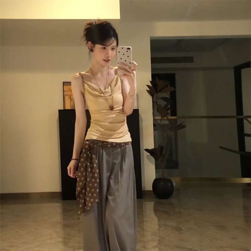 VKSOD田园风设计感背心吊带女