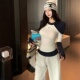 两件套装 美式 休闲时尚 抽绳阔腿裤 辣妹撞色拼接短款 T恤上衣女秋季