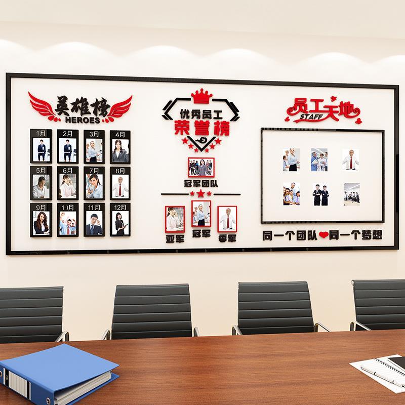 新款直销照片墙贴纸企业公司文化墙工厂标语办公室励志员工风采装