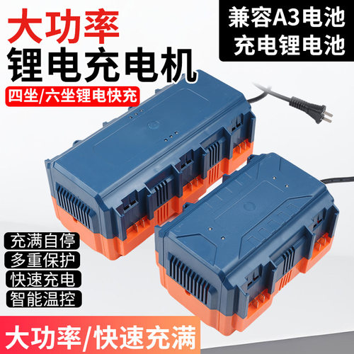 适用大忆款锂电池4座6座快速充电器座智能A3插脚快速充电