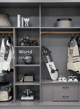 新疆包邮KINO奇诺样板间衣帽间组合儿童衣柜装饰品样板房男孩房间