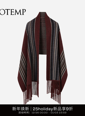 cotemp Koselig Wrap 25HOLIDAY羊绒混纺经典条纹披肩围巾