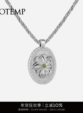 cotemp Bellis Oval/Coin 25款贝利斯白金色椭圆项链/吊坠硬币