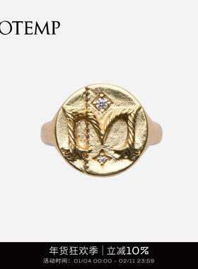 cotemp Cachet Ring 25FW字母印章戒指 鎏金工艺 定制首饰