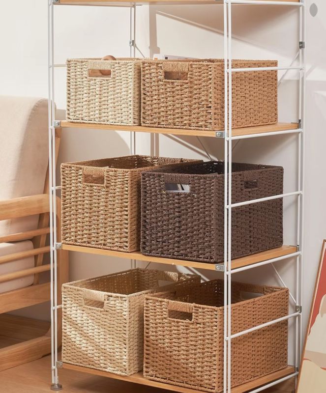 2025新款藤编储物藤篮编织收纳筐杂物书本盒家用客厅卧室置物盒