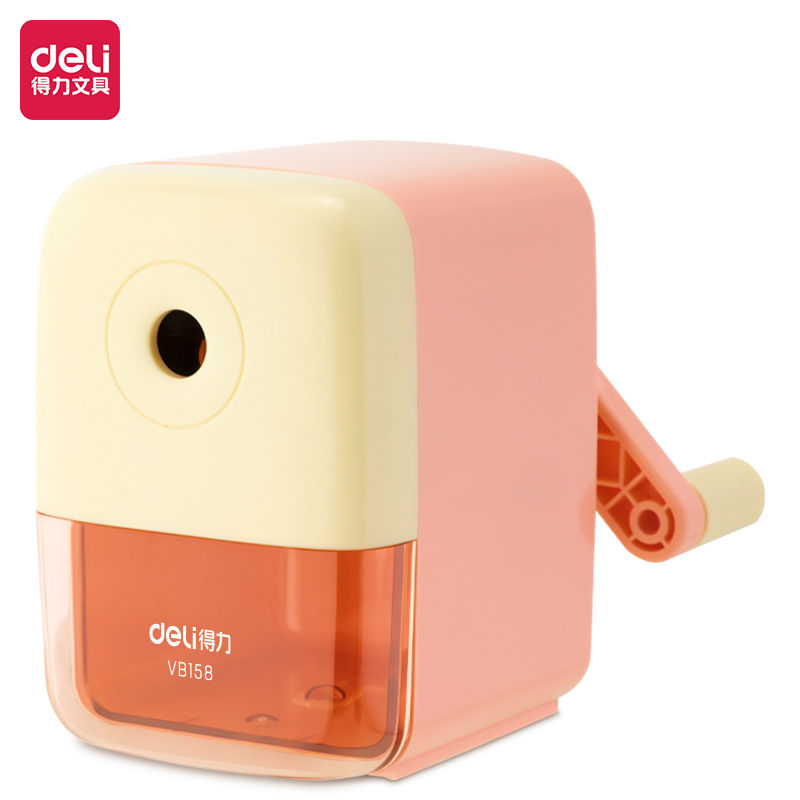 2025得力新款自动卷笔刀5档调节削笔机五档粗细手摇转笔器得力