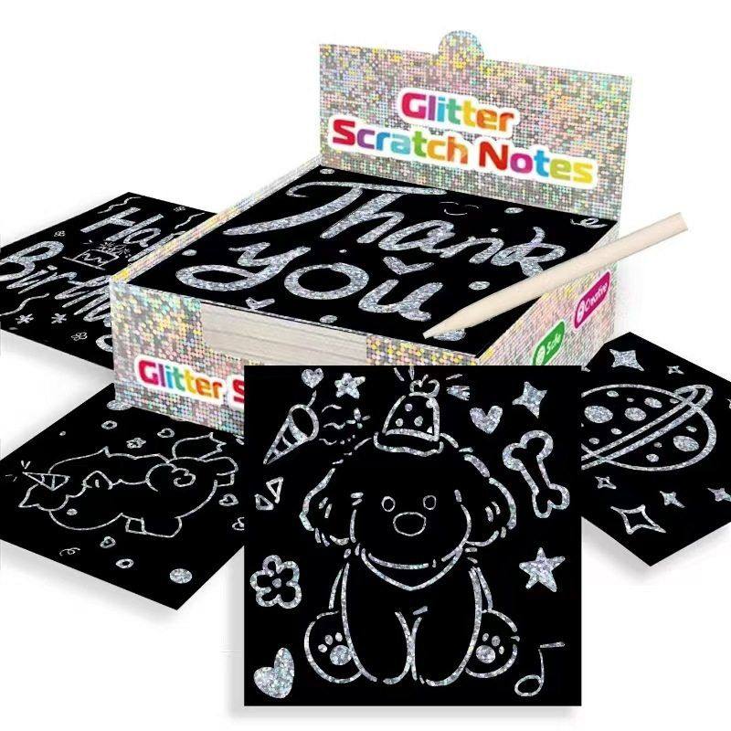 跨境儿童diy刮刮画纸盒装美术手工刮刮画纸炫彩涂鸦绘画纸,文具电教/文化用品/商务用品,绘图/白图纸,淘宝优惠券,粉丝福利购,淘宝优惠卷