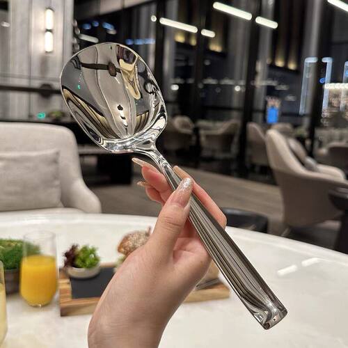 食品级316不锈钢分餐勺大号公用勺家用调羹西餐勺酒店服务大勺子