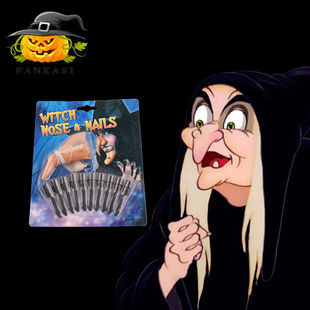 nail Witch nose影视化妆扮演道具 饰巫婆指甲鼻子套装 万圣节装