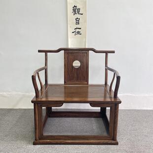 禅椅中式打坐椅老榆木太师椅实木围椅禅修椅盘腿椅白胚茶椅主人椅