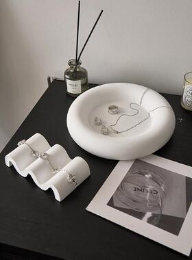 北欧ins风几何置物盘 家居装饰盘首饰收纳静物桌面小摆件石膏托盘