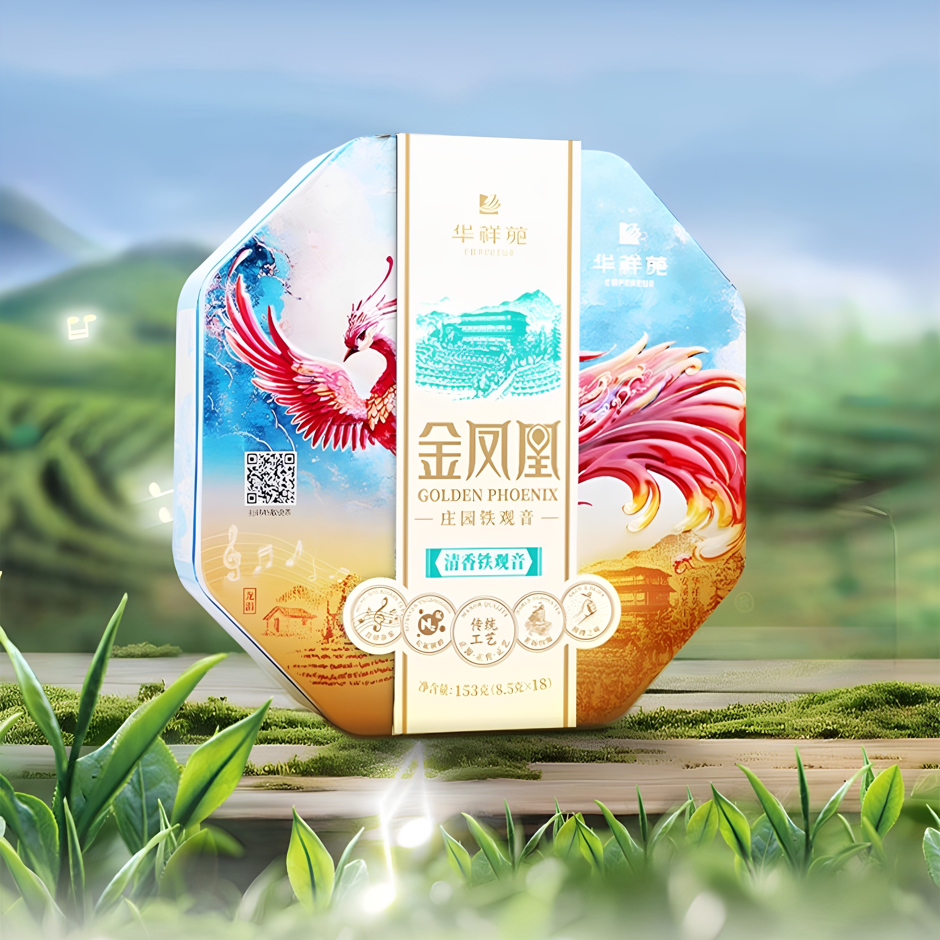 华祥苑 爱拼金凤凰铁观音清香型+浓香型茶叶礼盒装153g