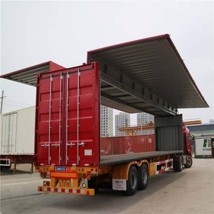 53尺集装箱非标定制 16米飞翼车厢 超长拖挂车厢 展翼集装箱定做