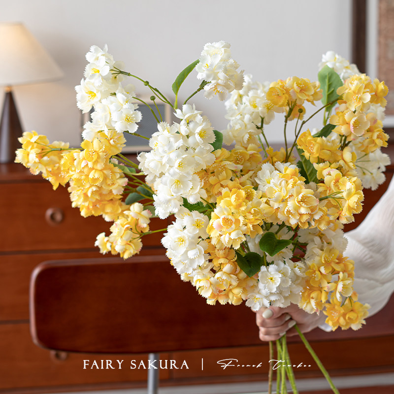 高品质樱花仿真花假花摆设客厅仿生绿植插花花束餐桌装饰花艺摆件