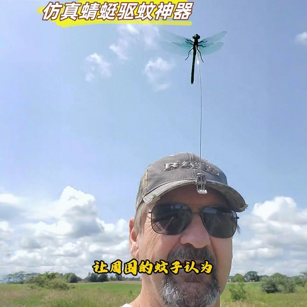 户外强力驱蚊神器仿真蜻蜓插杆驱蚊驱苍蝇创意随身防蚊挂件装饰品