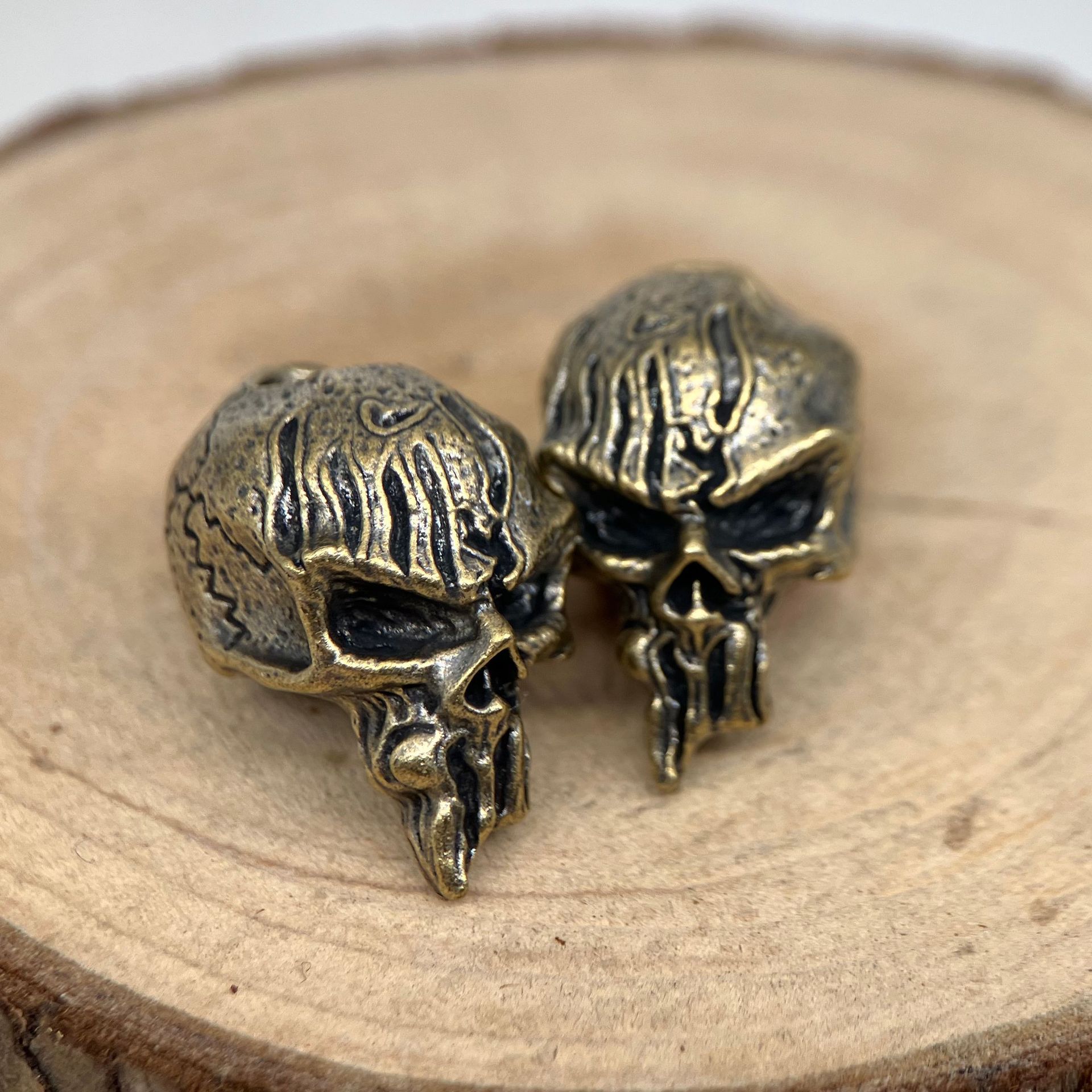 黄铜腐蚀骷髅头刀坠小挂件