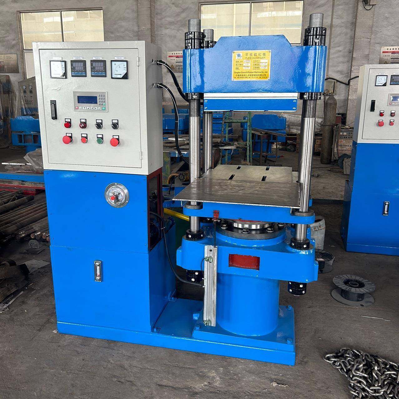 80吨400×400PLC平板硫化机橡胶两头螺栓缓冲垫成型油压