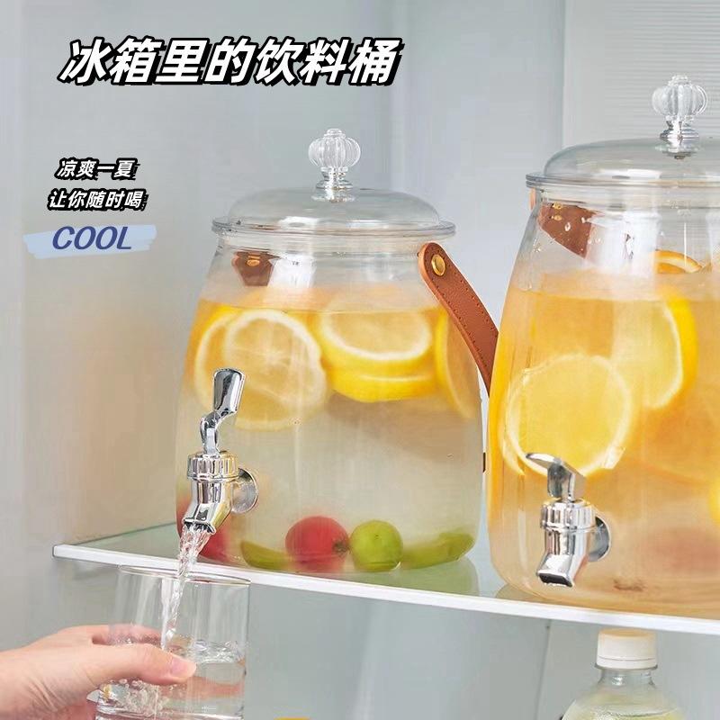 冷水壶带龙头水具套装大容量家用凉水壶餐厅露营水果茶可乐饮料桶