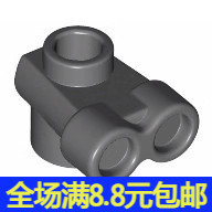 国产小颗粒积木moc 兼容国产52494 机器人头部双筒望远镜 深灰