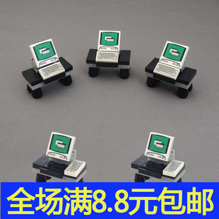 国产小颗粒积木moc 桌面摆件 兼容国产迷你电脑桌拼装 玩具模型