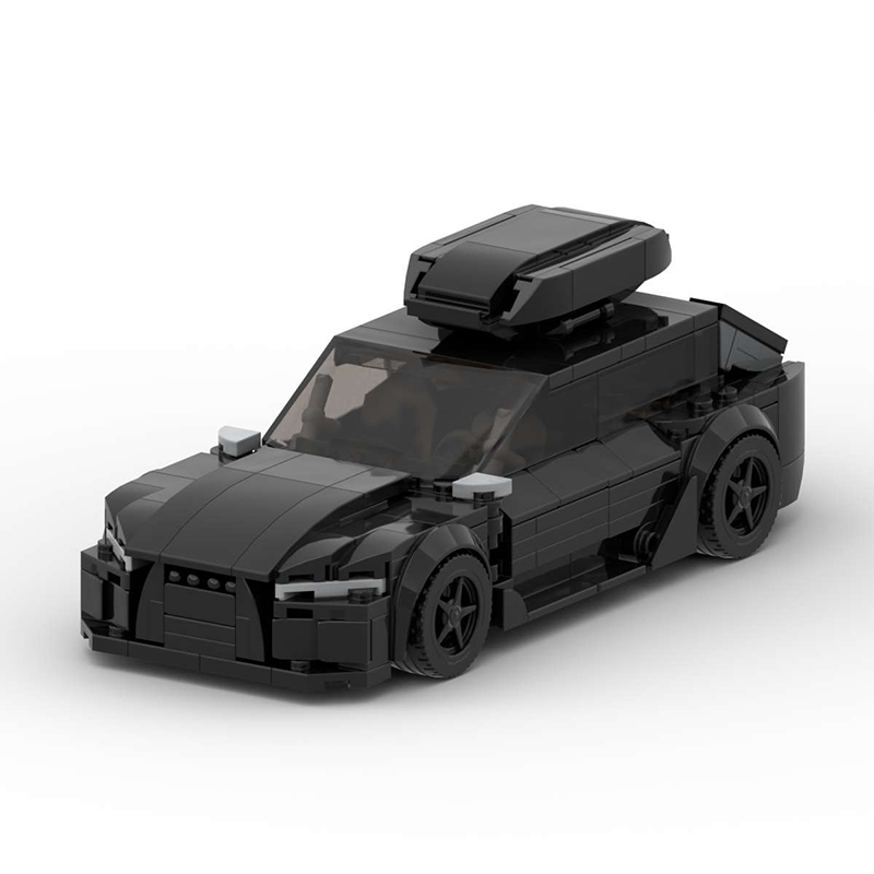 国产小颗粒积木moc西装暴徒RS6跑车模型拼装玩具益智男孩8格车