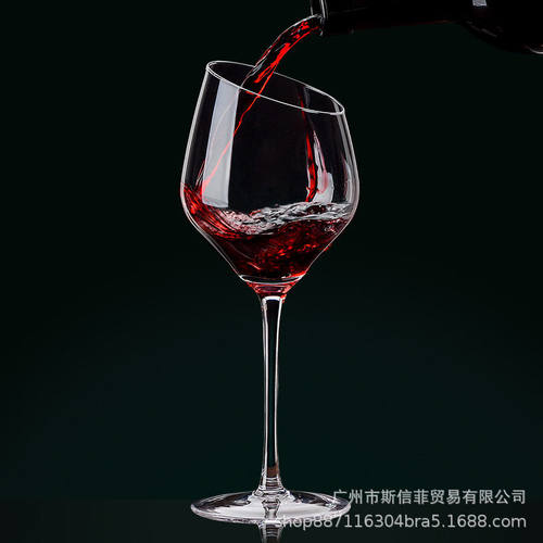 水晶玻璃斜口红酒杯勃艮第脚杯商用葡萄酒杯波尔多醒酒端酒杯