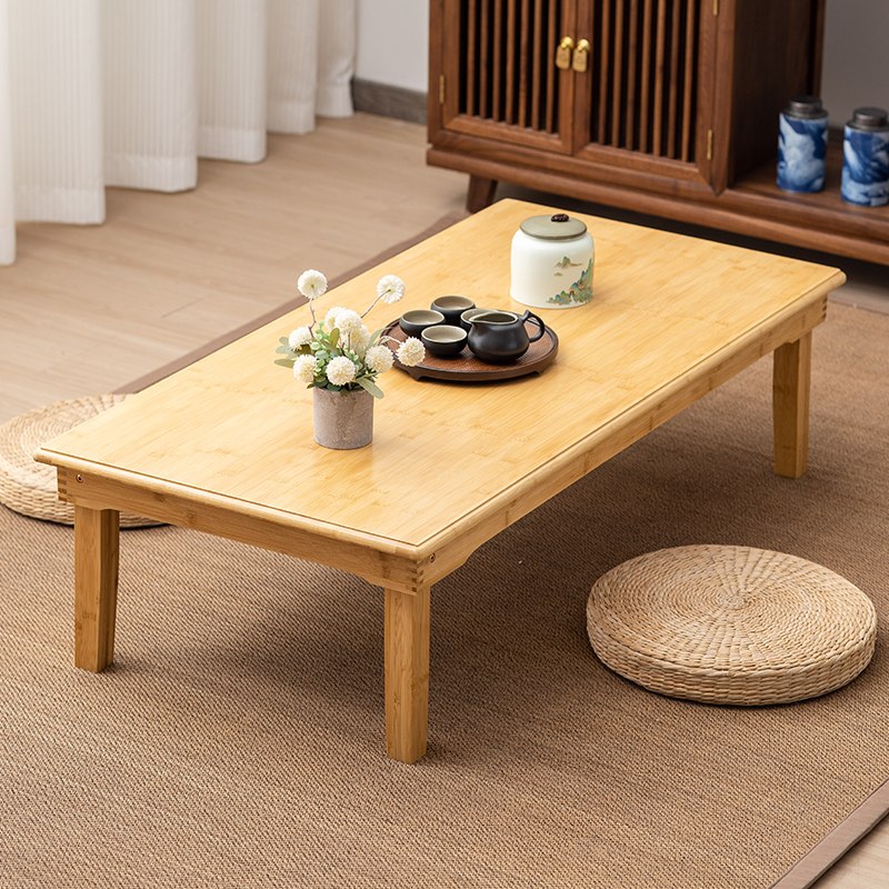 楠竹折叠炕桌榻榻米桌子飘窗饭桌长方形实木质方桌小茶几矮桌炕几