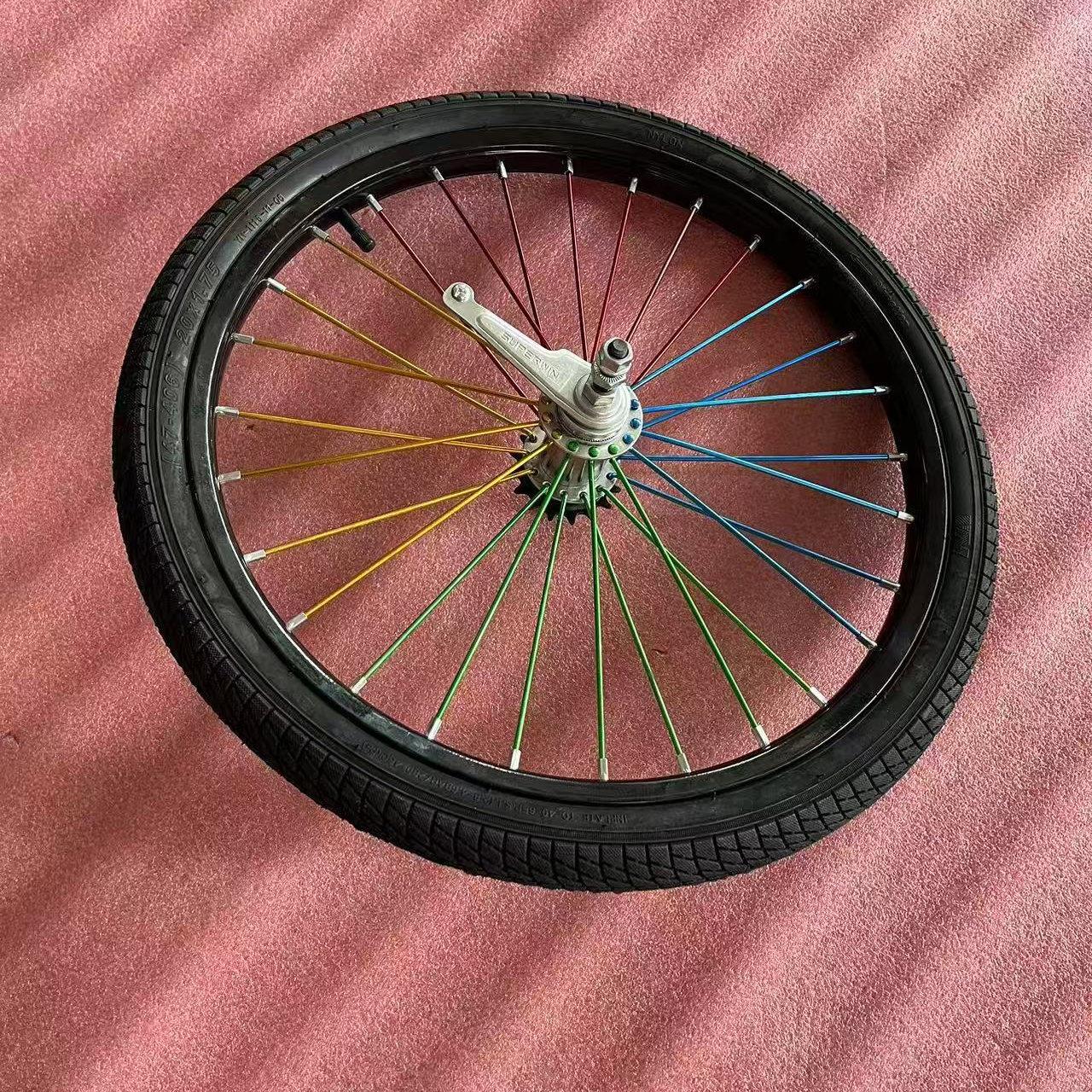 20英寸死飞自行车轮组28孔加厚钢圈反向制动后轮改装后轮成套轮组