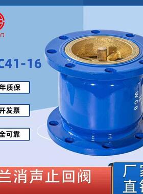 HC41X-16法兰消声止回阀DH77X-16对夹式止回阀蝶式逆止阀单向阀