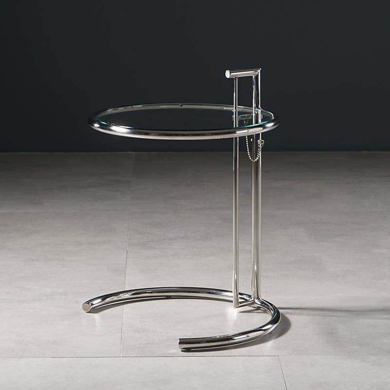 升降小茶几网红ins不锈钢中古玻璃边几北欧简约现代圆桌沙发角几,住宅家具,角几/边几,淘宝优惠券,粉丝福利购,淘宝优惠卷
