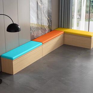 沙发长凳可收纳柜软包长条坐柜可收纳箱子换鞋凳鞋柜实木椅子软包