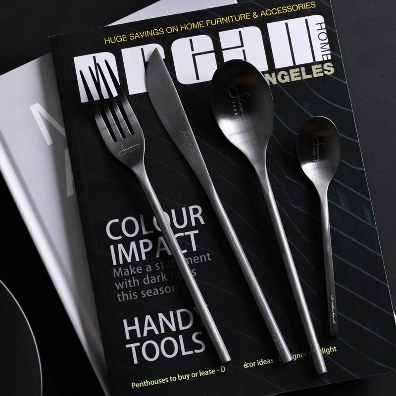 工业风不锈钢勺子筷子套装西餐具汤勺调羹泡面叉牛排刀甜品咖啡勺,餐饮具,西餐餐具套装,淘宝优惠券,粉丝福利购,淘宝优惠卷