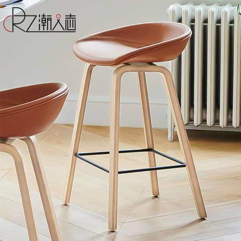 北欧创意实木吧台椅小户型家用软包高餐椅现代简约高脚凳子酒吧椅,住宅家具,家用高脚椅,淘宝优惠券,粉丝福利购,淘宝优惠卷