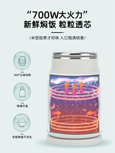 顺然电热饭盒可插电无水加热自热办公室煮饭神器上班族保温饭菜