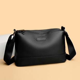 男包单肩斜挎包头层牛皮大容量三拉链真皮商务休闲包纯皮斜挎背包