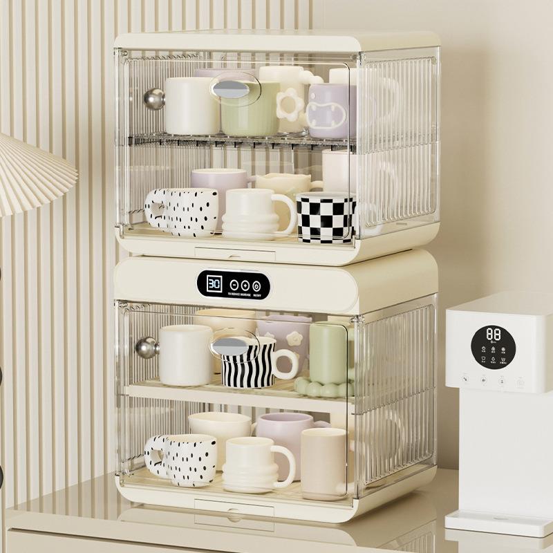 带盖家用餐具盘碗筷收纳盒沥水碗架烘干置物架厨房消毒碗碟收纳架