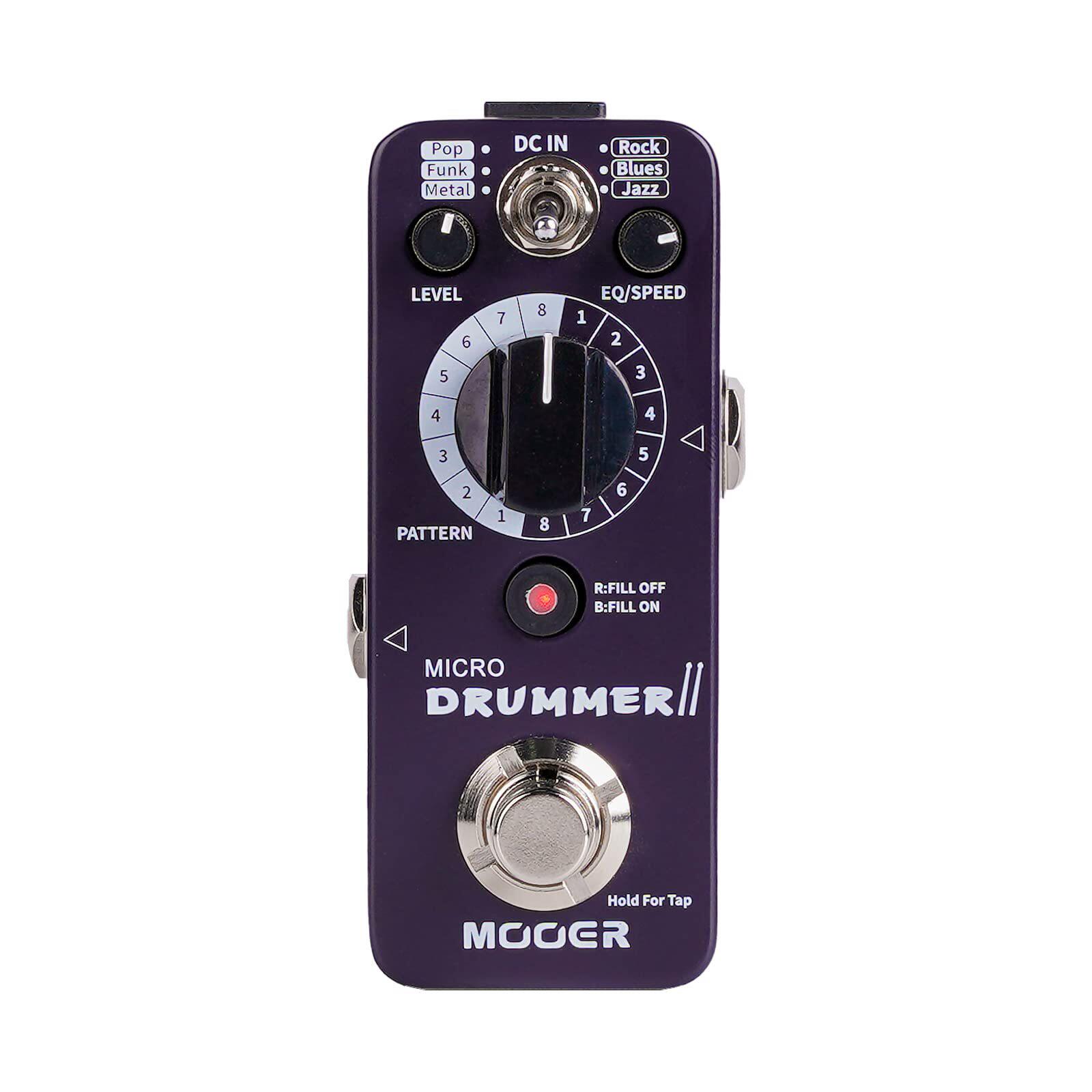 MOOER Micro Drummer II踏板48个鼓手Grooves和6种音乐风格
