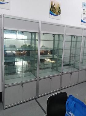 新款银加灰铝合金玻璃产品展示柜公司展厅形象柜电子数码产品展柜