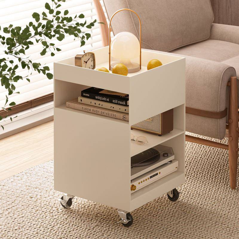 奶油风家用沙发边柜轻奢简约茶几边几可移动小型收纳柜沙发侧边柜